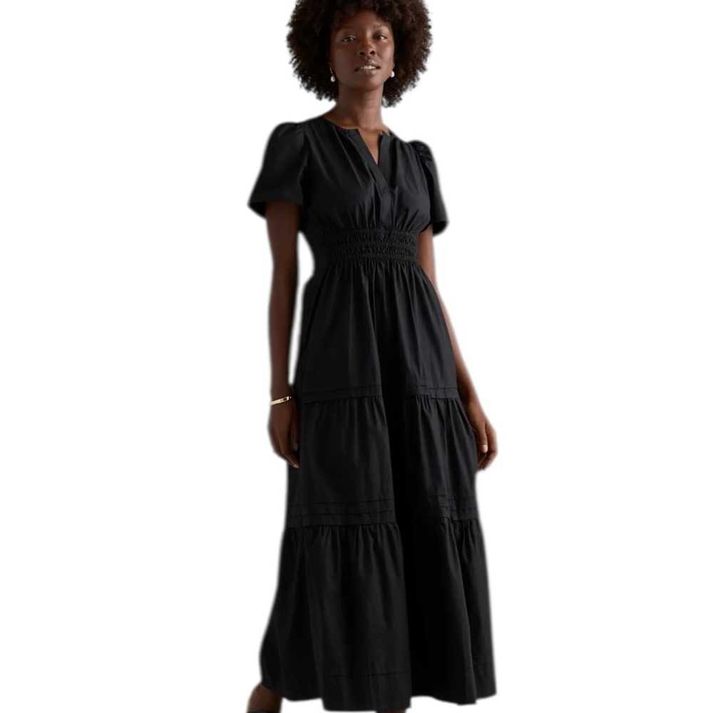NWOT Quince 100% Organic Cotton Poplin Tiered Maxi
Dress